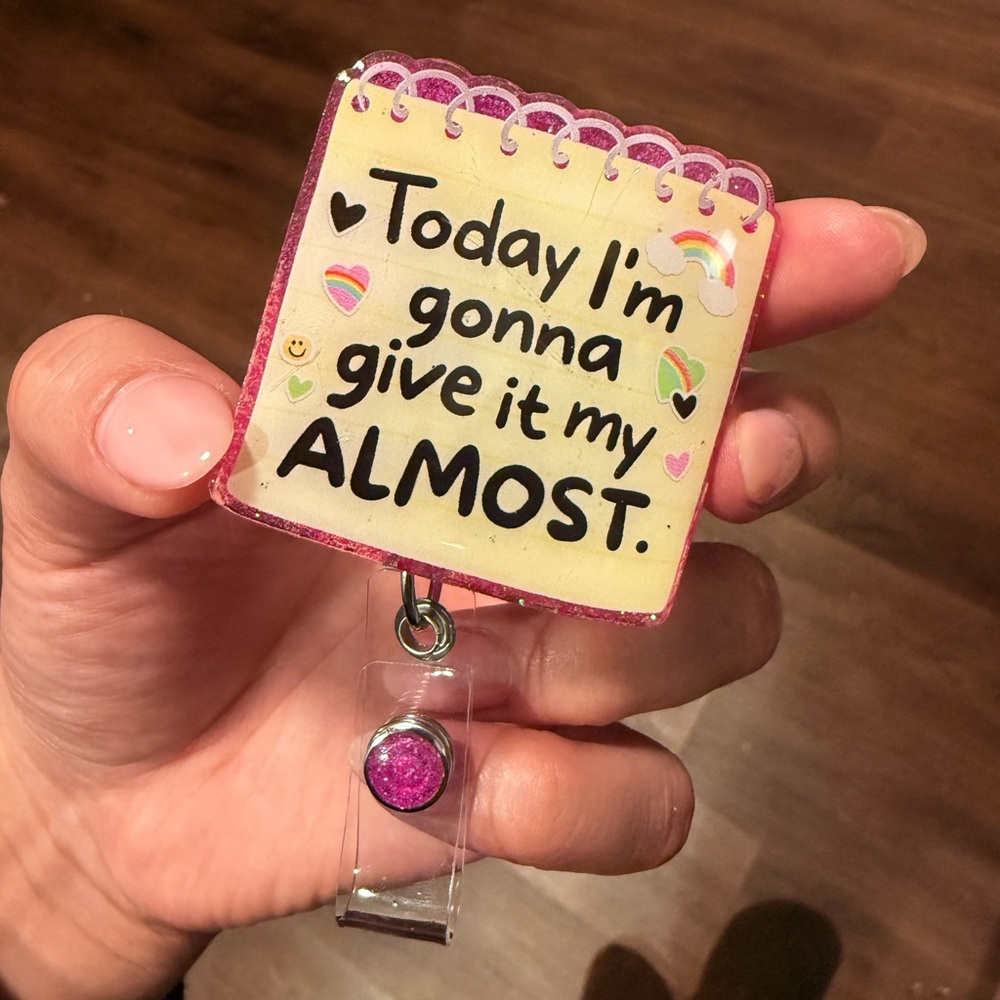 Pink Glitter Badge Reel